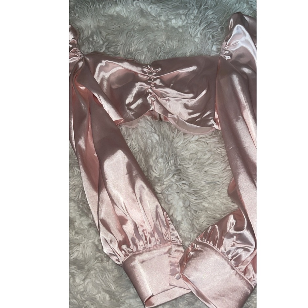 Satin pink crop top